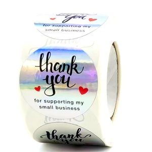 500 THANK YOU STICKERS HOLOGRAPHIC